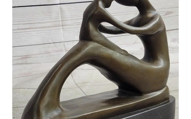 Signed Mother With Child Bronze Sculpture