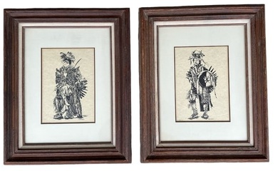 Signed Native American Prints, M. BODNAR Brahmana Pair