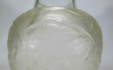 Signed R. Lalique archers glass vase