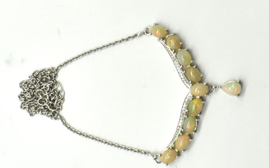Silver Opal Cz(6.3ct) Necklace