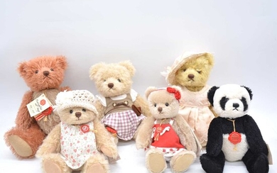 Six limited edition Teddy Hermann teddy bears