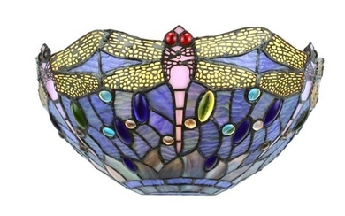 Stained Art Glass Dragonfly Sconce