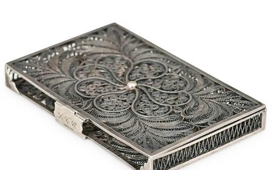 Sterling Silver Filigree Business Card Case