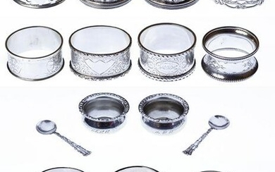 Sterling Silver Napkin Ring and Salt Dish Assortment