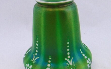 Steuben green Aurene art glass