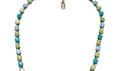 Swarovski Crystals set in Brass Necklace. Made in France. L:...
