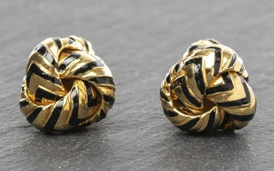 Tiffany & Co Inspired 18K Gold Enamel Cufflinks