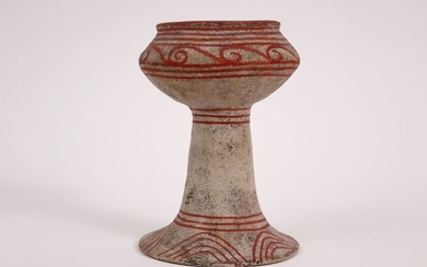 THAILANDE - BAN-CHIANG CULTUUR - 5°/4° EEUW BC recipiënt in beschilderd aardewerk - hoogte :...