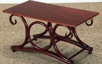THONET STYLE FRENCH BENTWOOD COFFEE TABLE C.1940