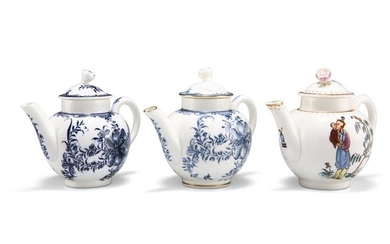 THREE ROYAL WORCESTER MINIATURE TEAPOTS, including two