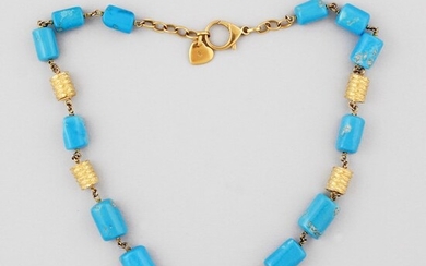 *TURQUOISE AND GOLD NECKLACE