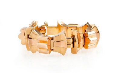 Tank bracelet in 18K (750/°°) yellow gold, with...