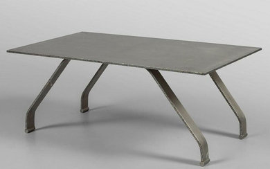 Tavolino da divano in titanio cm. 100x57 h.