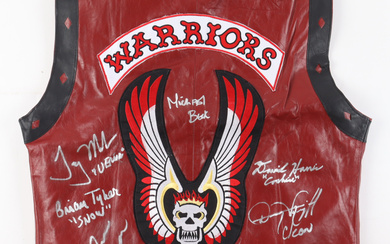 "The Warriors" Replica Leather Vest Cast-Signed by (7) with Michael Beck, James Remar, Thomas G. Waites, Dorsey Wright with (7) Character Name Inscriptions