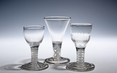 Three firing glasses c.1750-60
