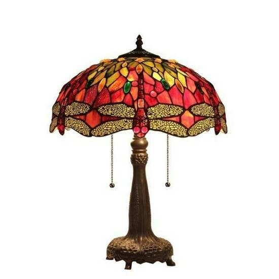Tiffany Style Dragonfly Stained Glass Lamp