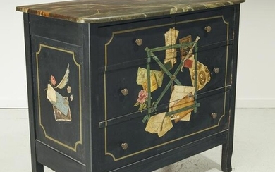 Trompe L'oeil painted chest of drawers