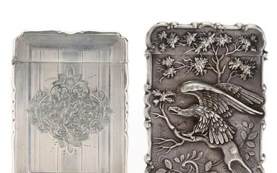 Two American Coin Silver Calling Card Cases, 19th