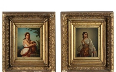 Two Antique Continental School Figural Paintings