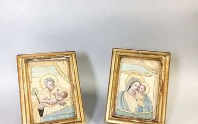 Two Framed Religious Needlework Pictures