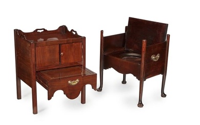 Two George III mahogany bedside cupboards