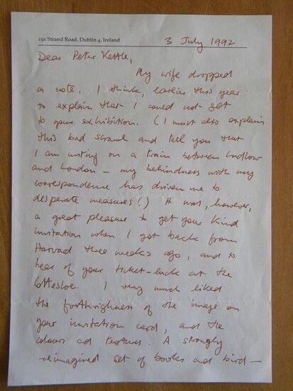 Two Sided Hand Written Letter