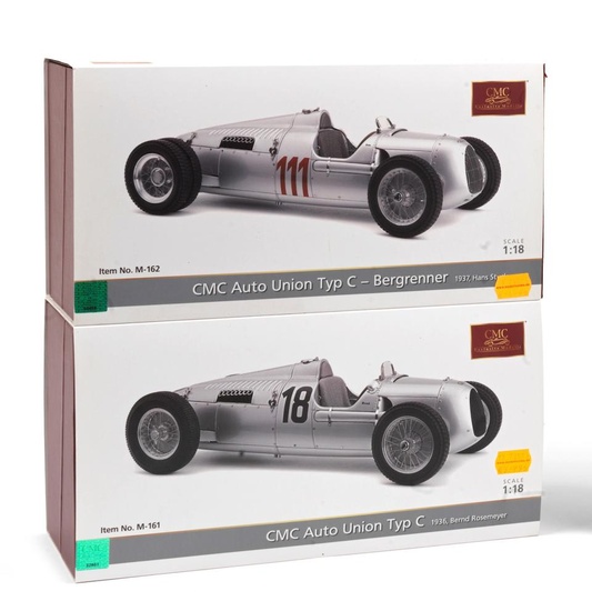 Two boxed 1:18 scale Auto Union Type C limited edition...