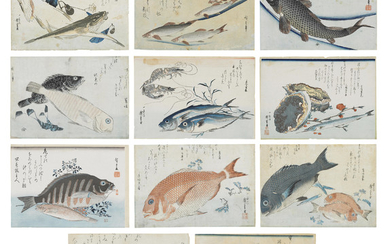 UTAGAWA HIROSHIGE (1797-1858), Eleven woodblock prints from the untitled series of Large Fish