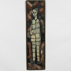 Unsigned Modern Figural Painting on Wood