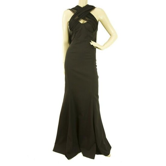 Versace New Black Floor Length Maxi Silk Evening Gown