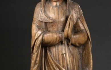 Vierge de Calvaire en noyer sculpté. Elle... - Lot 40 - Oger - Blanchet