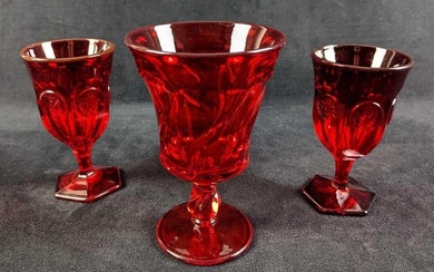 Vintage Fostoria Ruby Wine And Ice Tea Glasses