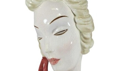 Vintage Goldscheider woman ceramic mask
