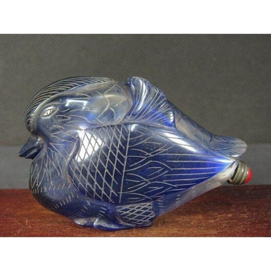 Vintage Peking Glass Mandarin Duck Snuff Bottle
