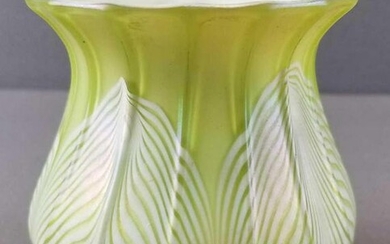 Vintage Quezal "Pulled Feather" Art Glass Shade