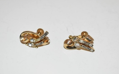 Vintage Rhinestone Lisner nugget Earrings