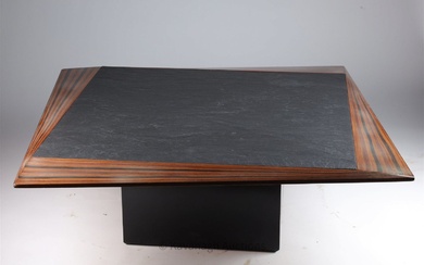 Vittorio Dassi MCM Mixed Wood Slate Top Low Table