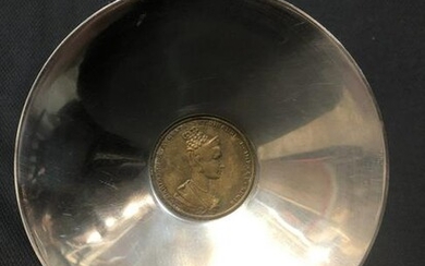 Vtg Italian Maria Augusta Ferdinandi Coin Bowl