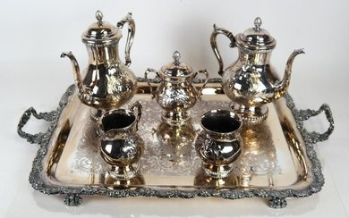Wallace Silver Plate Hand-Chased Tea/Coffee Set