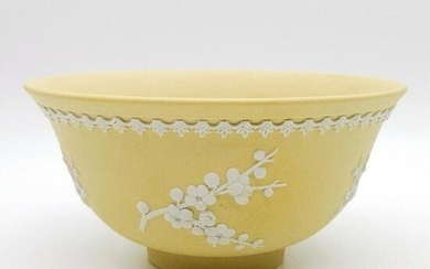 Wedgwood Yellow Jasperware Bowl, Plum Blossom