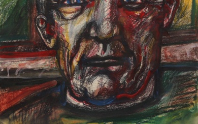 Yvon VAN DYCKE ( 1942-2000) "Portrait" Technique mixte, aquarelle, pastel et gouache, signé et daté...