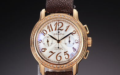 Zenith 'El Primero Chronomaster'. Large ladies' watch in 18 kt. rose gold with diamonds, 2000s