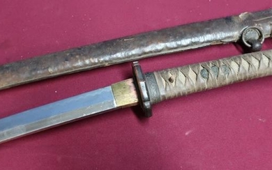 c.WWII Japanese samurai sword with 26 inch blade, brown...