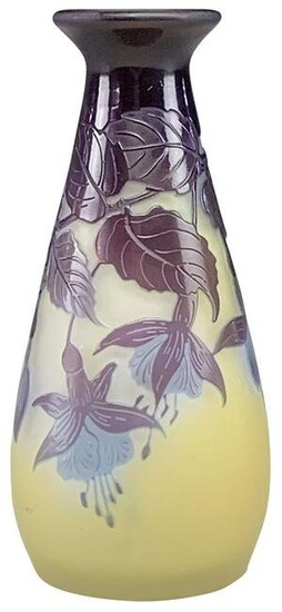 Émile Gallé Cameo Glass Floral Vase