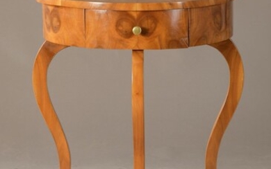 small console table/demi-Lune, around 1900, cherry tree veneer,...