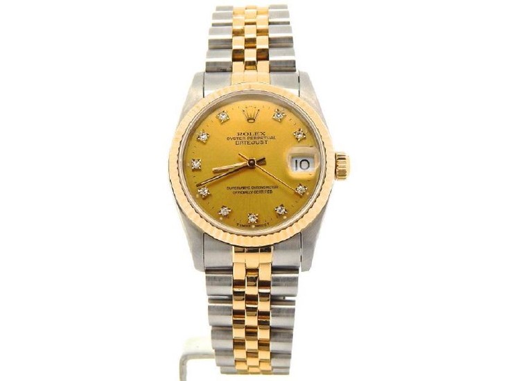 Mid Size Rolex Two-Tone 18K/SS Datejust Champagne