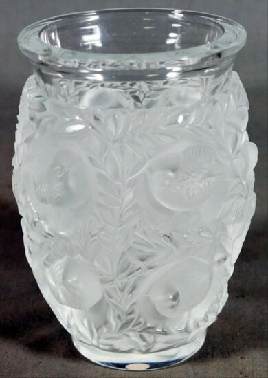Lalique Budgie Vase