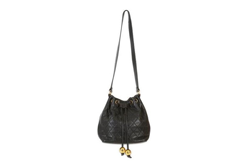 Chanel Black Quilted Bucket Bag