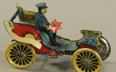 EARLY GERMAN RUNABOUT FLYWHEEL PENNY TOY