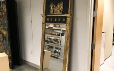 French Empire-style Carved and Parcel-gilt Mirror
